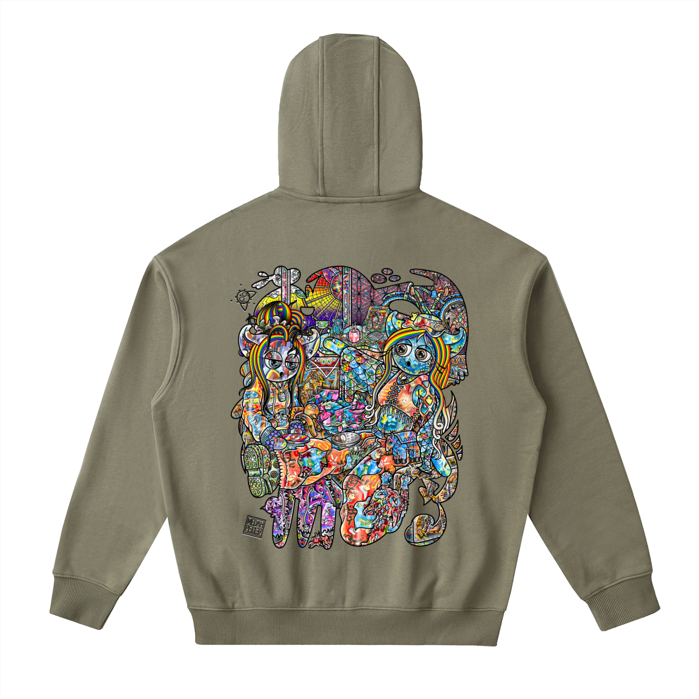 Feeling Ubiquitously Cyclical Karma - Drop-Shoulder Zip Up Hoodie