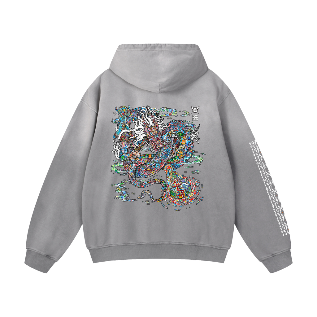 Face Off - Heavyweight Sunfade Oversized Hoodie