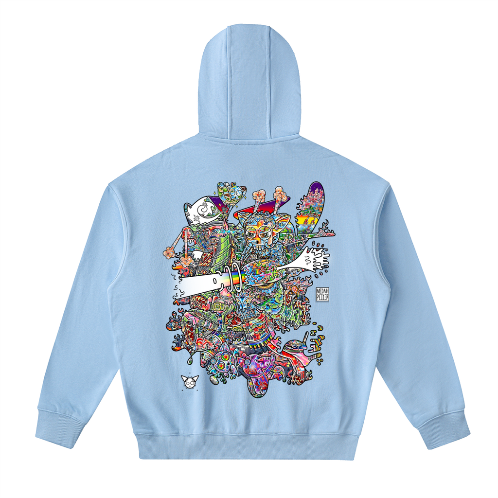 Non-Friendly Trolls - Drop-Shoulder Zip Up Hoodie