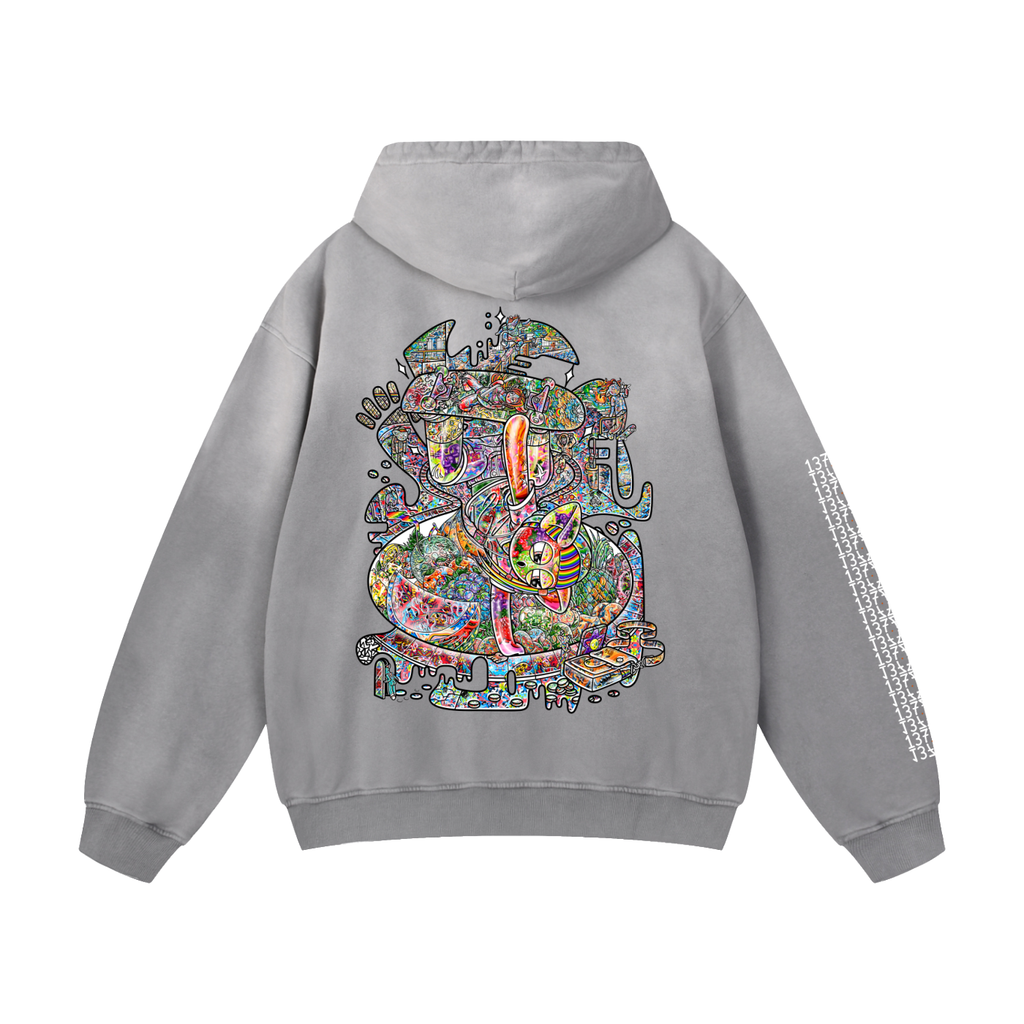 Attention Grabber - Heavyweight Sunfade Oversized Hoodie