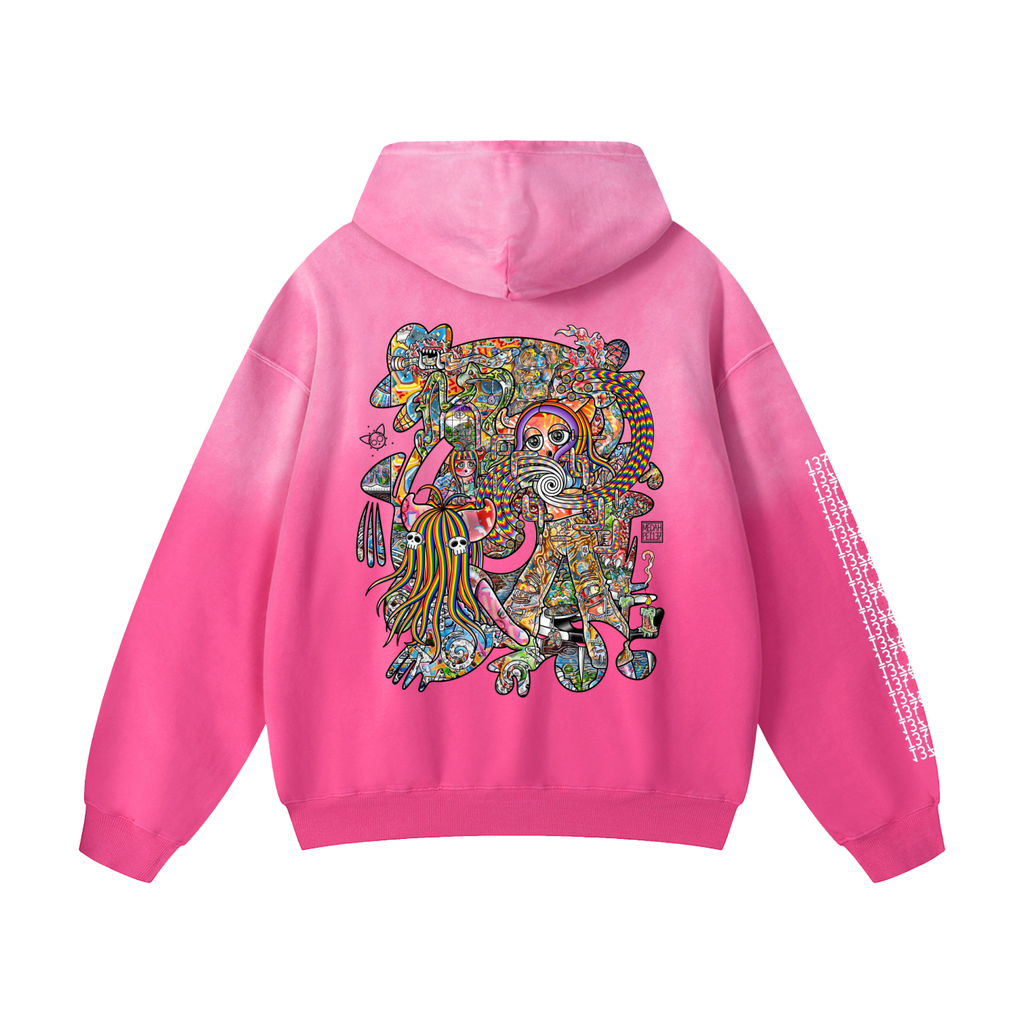 Light Enjoys Darkness - Heavyweight Sunfade Oversized Hoodie