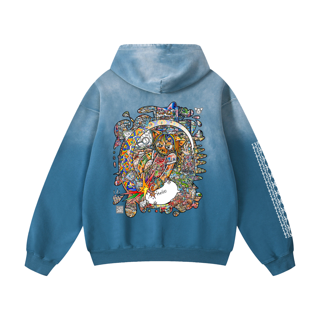Cracking the Code - Heavyweight Sunfade Oversized Hoodie