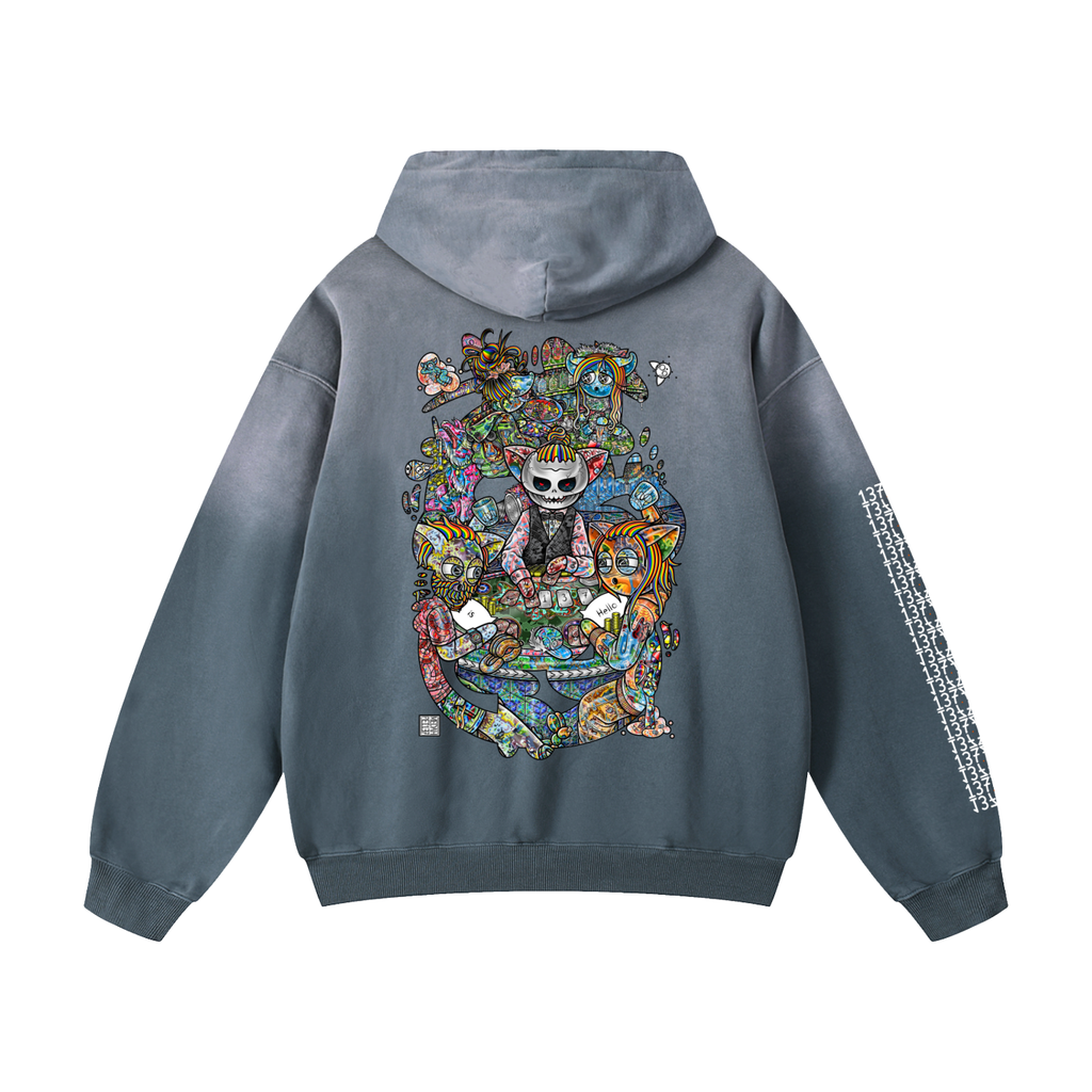 Two Truths and a Lie- Heavyweight Sunfade Oversized Hoodie