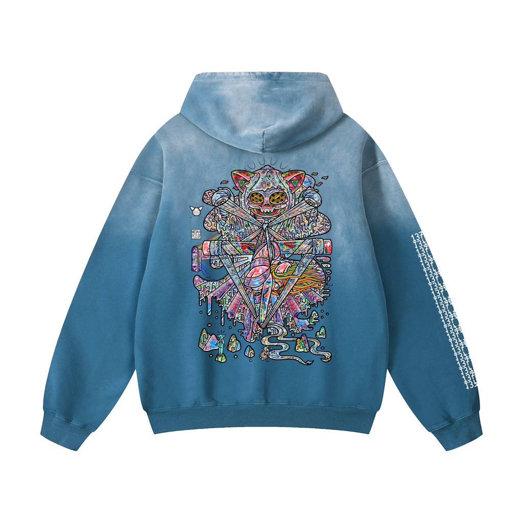 Balancing Negativity - Heavyweight Sunfade Oversized Hoodie