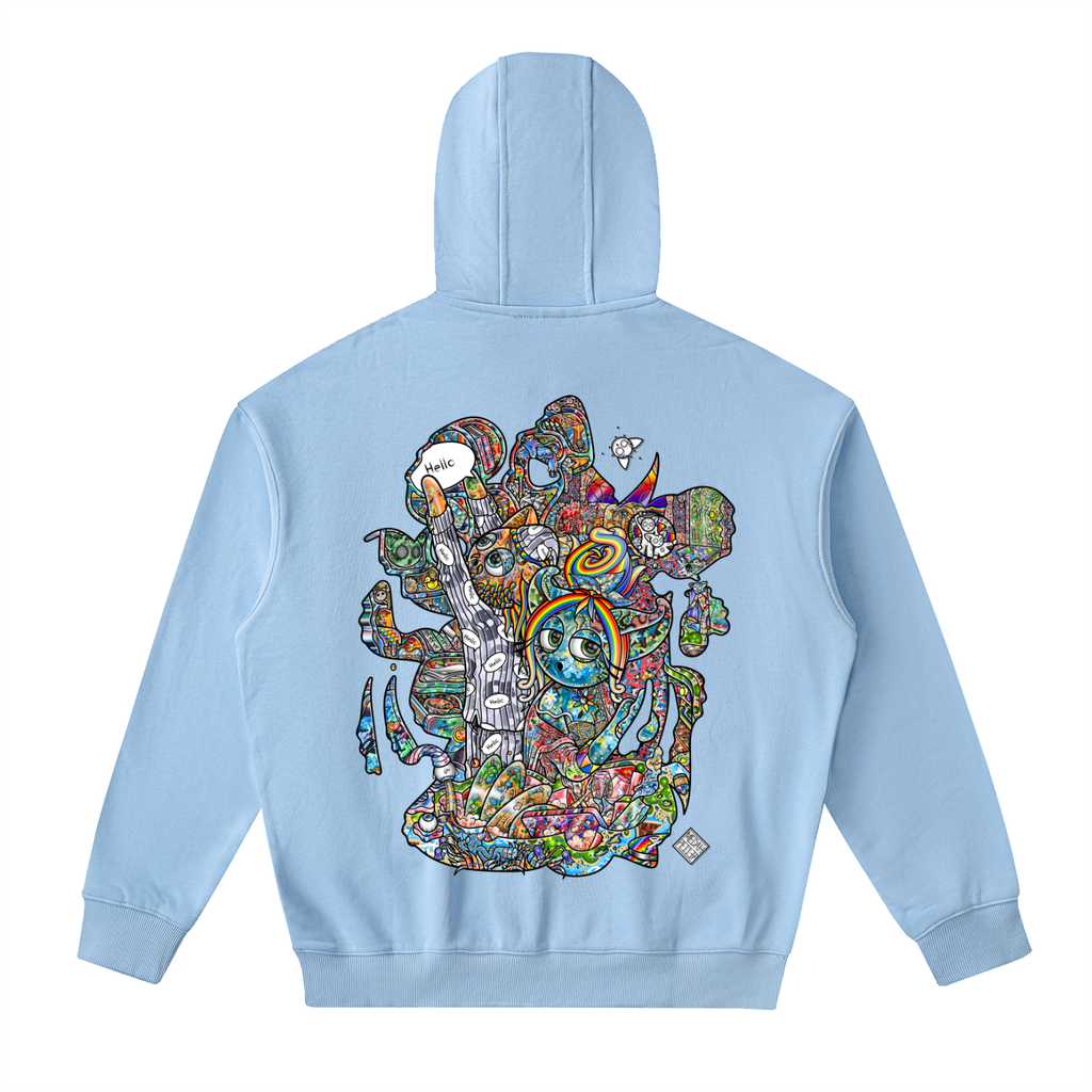 Tidying Up Sentimental Sensibilities - Drop-Shoulder Zip Up Hoodie