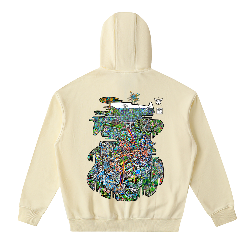 The Happy Circle - Drop-Shoulder Zip Up Hoodie