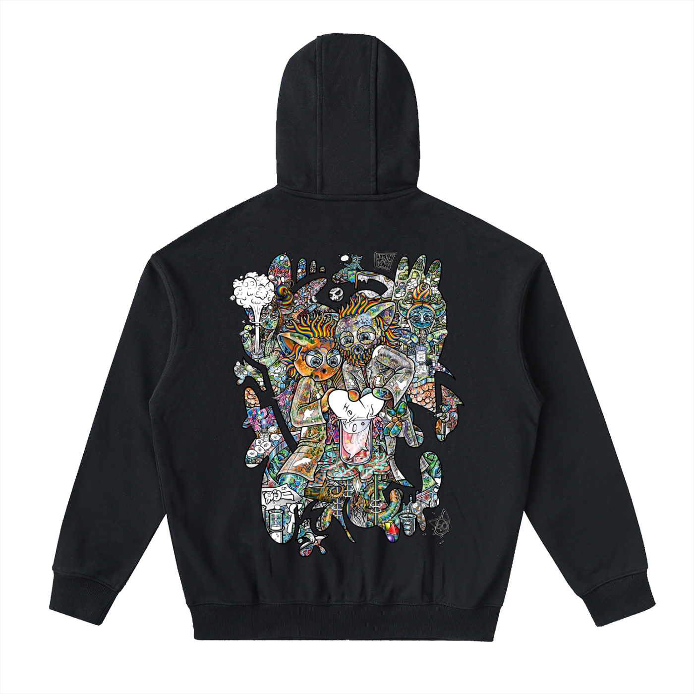Combination Chatter- Drop-Shoulder Zip Up Hoodie
