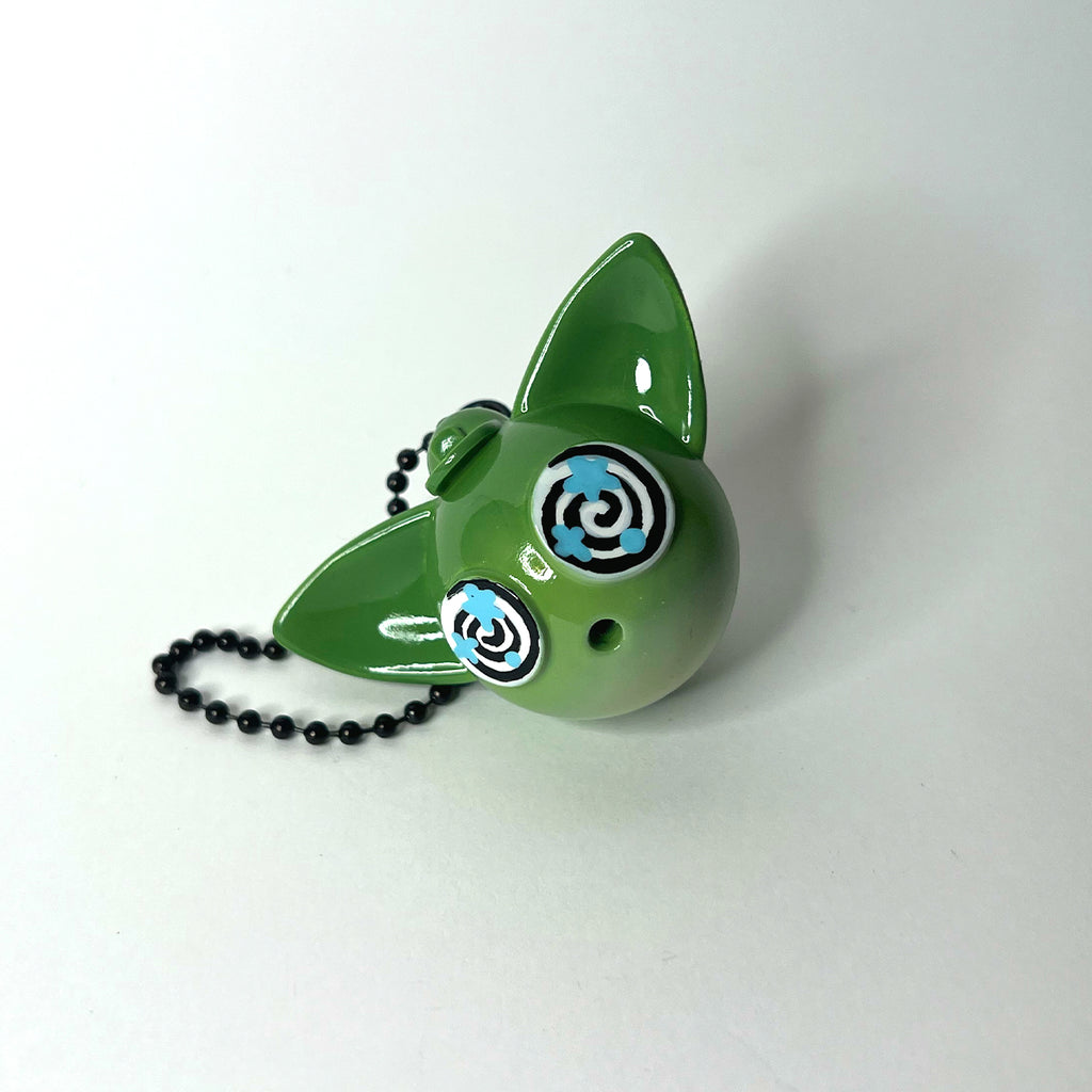 Deep Moss and Soft Salmon Keychain