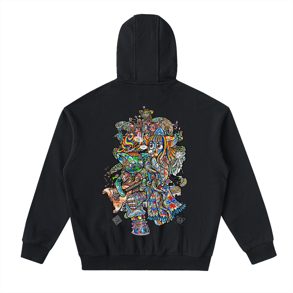 Materializing Our Essence - Drop-Shoulder Zip Up Hoodie