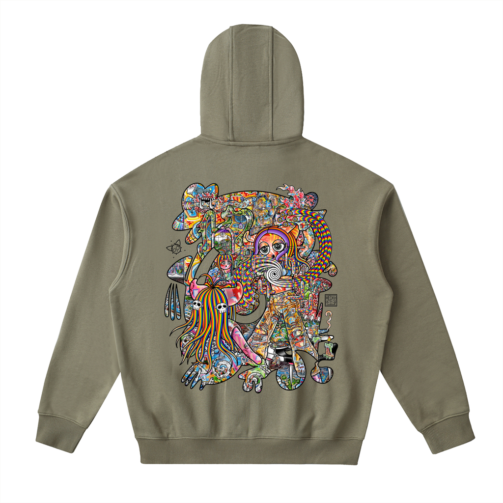 Light Enjoys Darkness - Drop-Shoulder Zip Up Hoodie