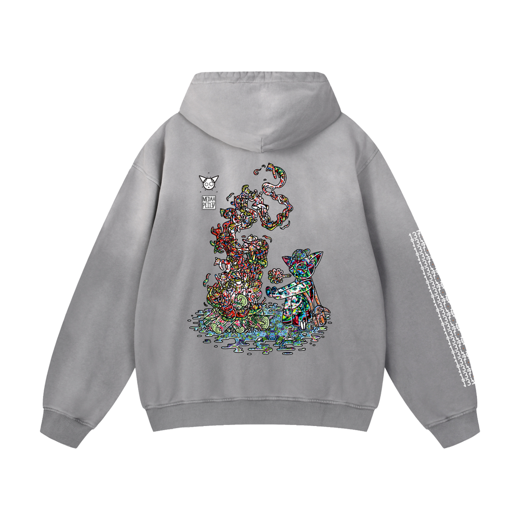 Warming The Gods - Heavyweight Sunfade Oversized Hoodie