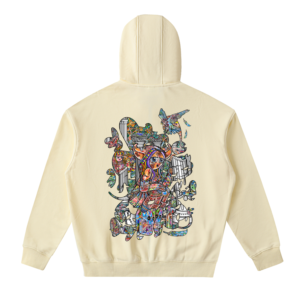 Pois In Ruins - Drop-Shoulder Zip Up Hoodie