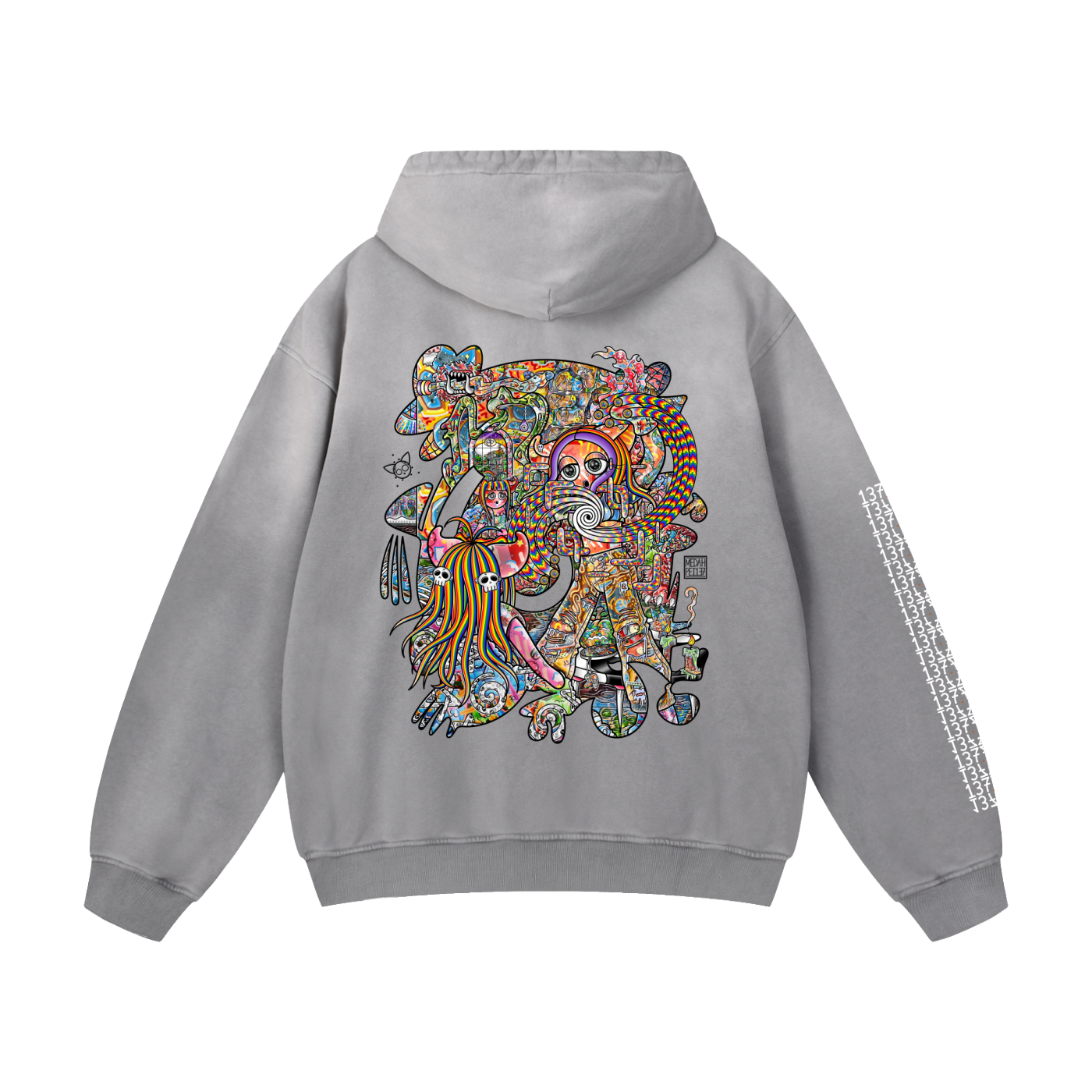 Light Enjoys Darkness - Heavyweight Sunfade Oversized Hoodie