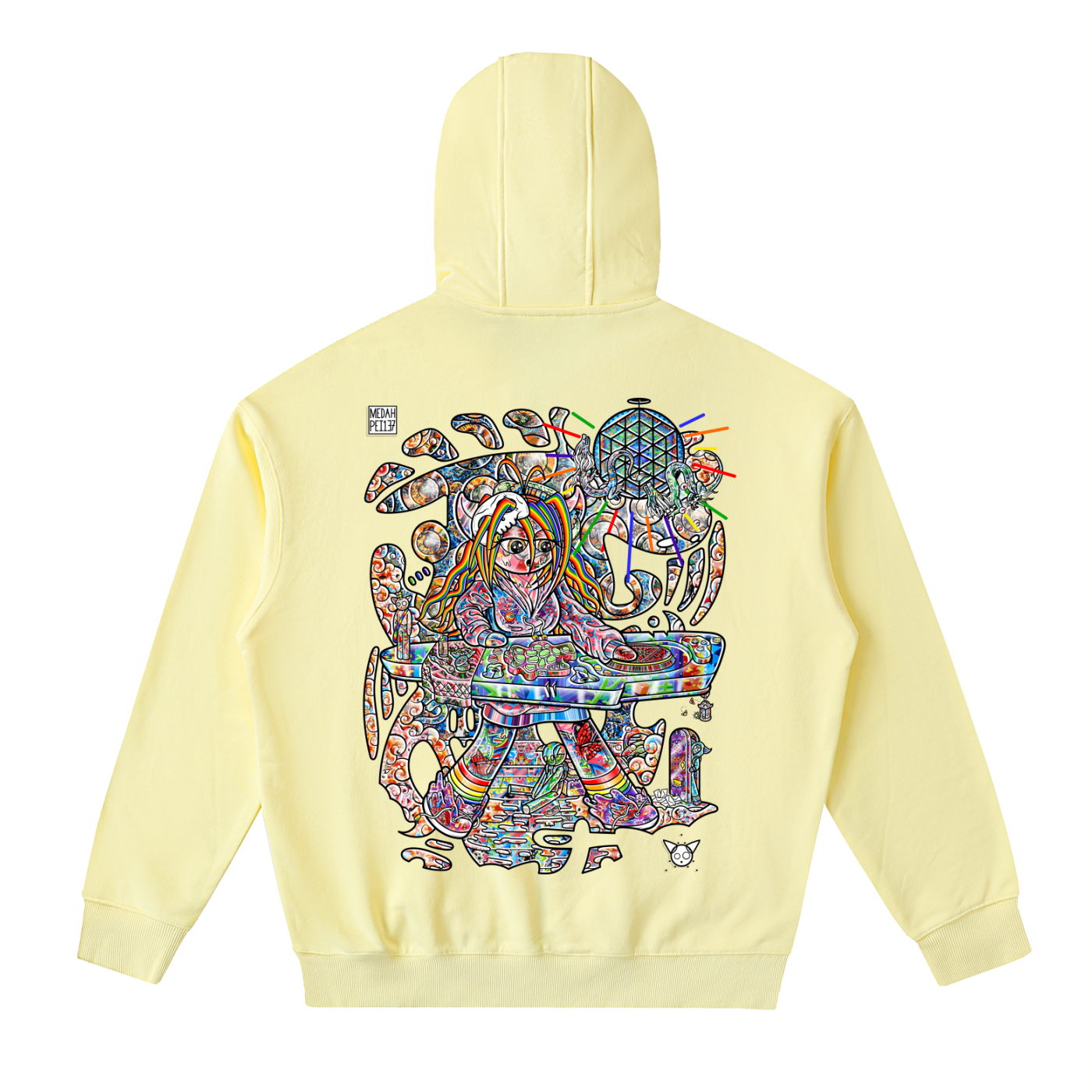 Pushing Buttons - Drop-Shoulder Zip Up Hoodie