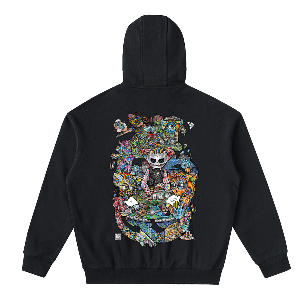 Two Truths and a Lie- Drop-Shoulder Zip Up Hoodie