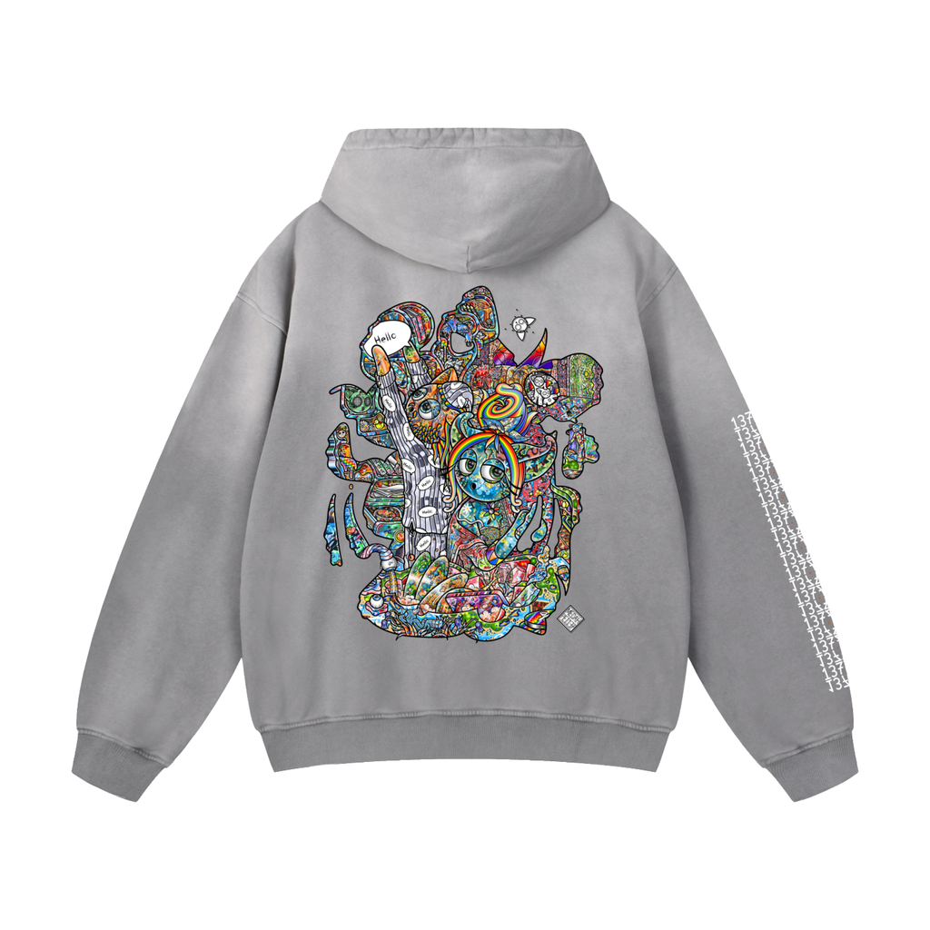 Tidying Up Sentimental Sensibilities - Heavyweight Sunfade Oversized Hoodie