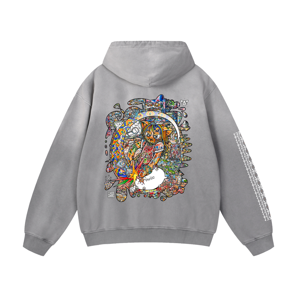 Cracking the Code - Heavyweight Sunfade Oversized Hoodie