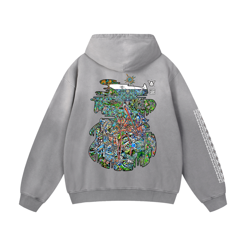 The Happy Circle - Heavyweight Sunfade Oversized Hoodie