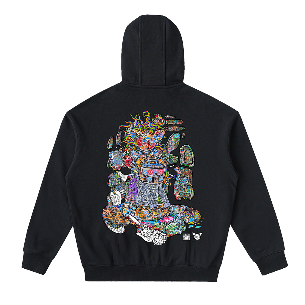 Where Your Helmet - Drop-Shoulder Zip Up Hoodie