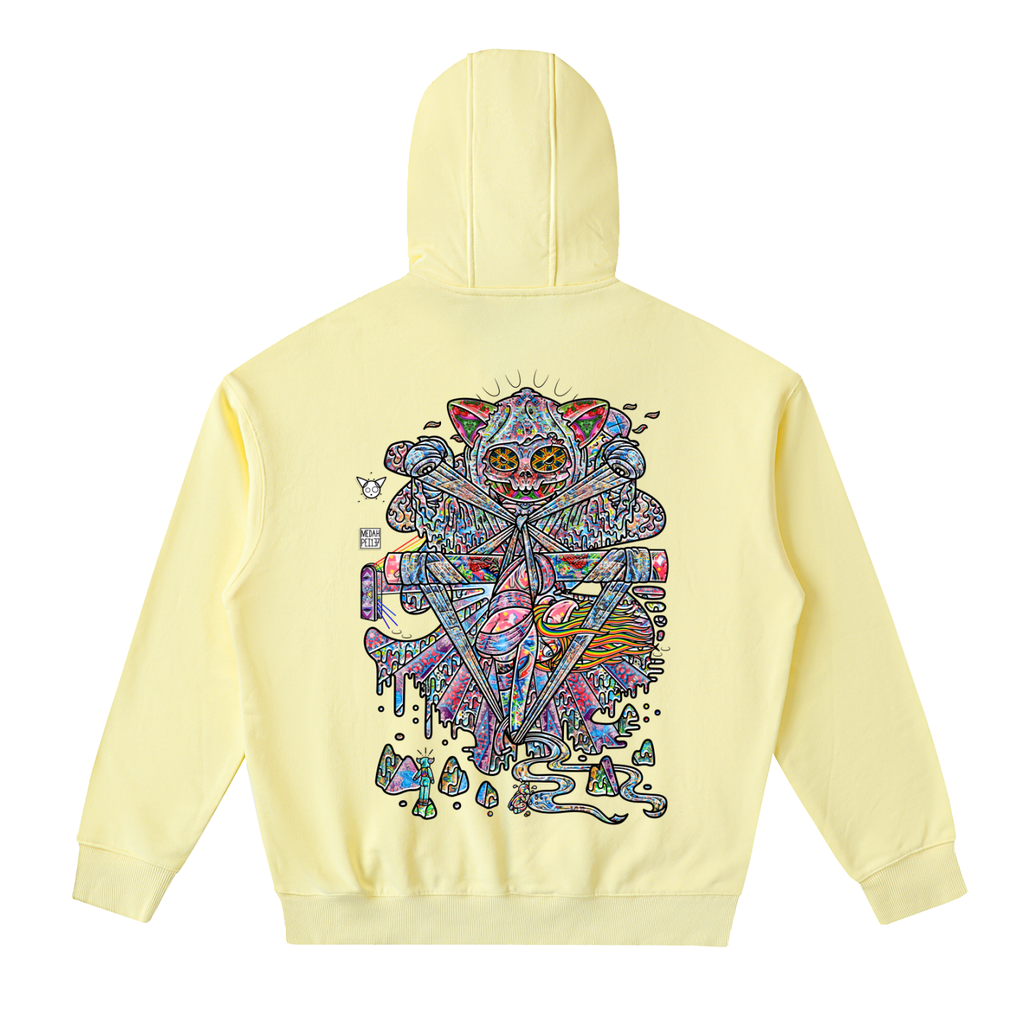 Balancing Negativity - Drop-Shoulder Zip Up Hoodie