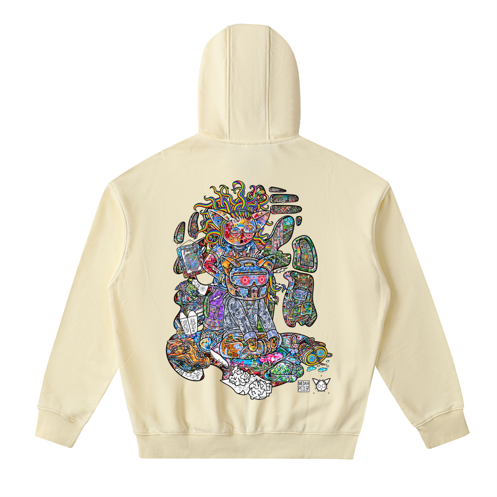 Where Your Helmet - Drop-Shoulder Zip Up Hoodie