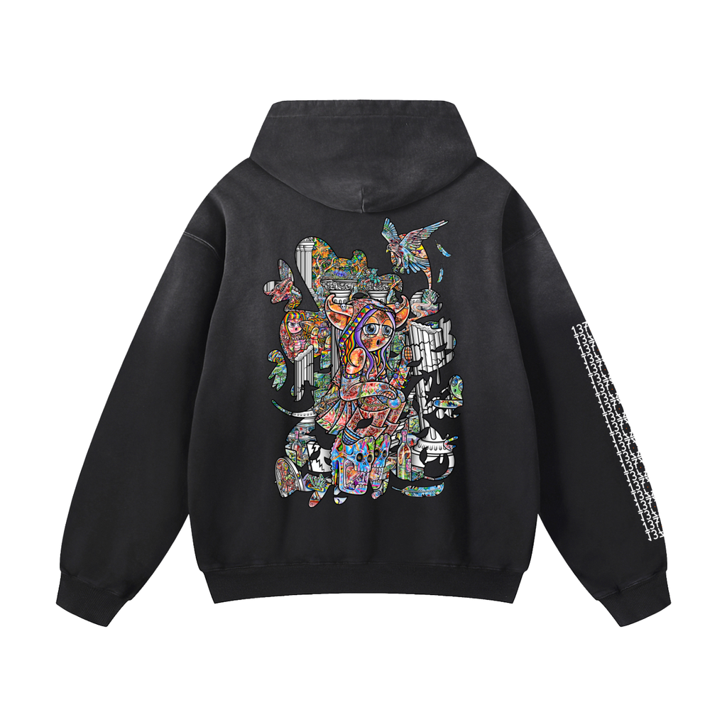 Pois In Ruins - Heavyweight Sunfade Oversized Hoodie