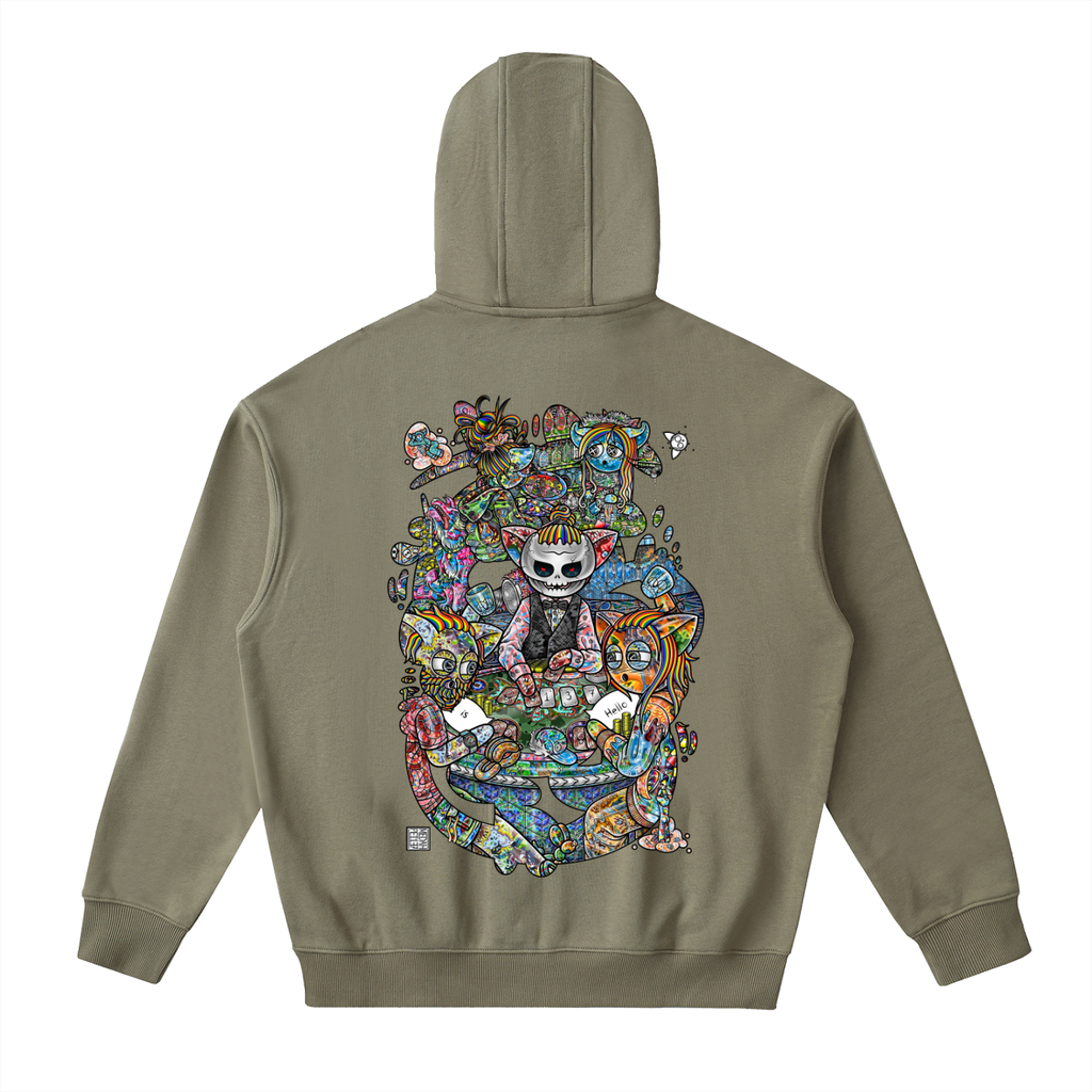 Two Truths and a Lie- Drop-Shoulder Zip Up Hoodie