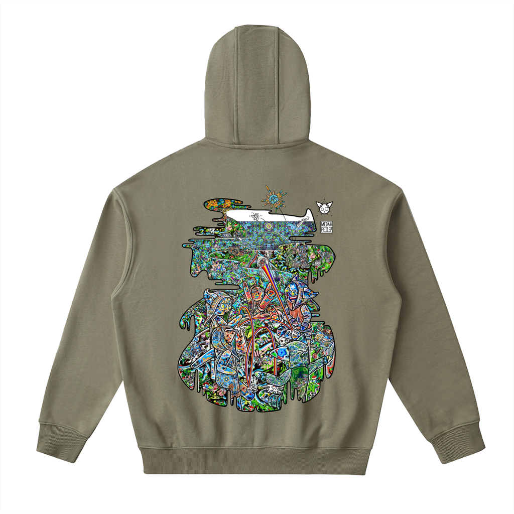 The Happy Circle - Drop-Shoulder Zip Up Hoodie