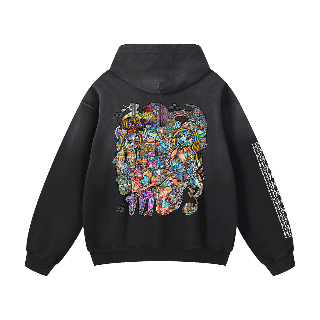 Feeling Ubiquitously Cyclical Karma - Heavyweight Sunfade Oversized Hoodie