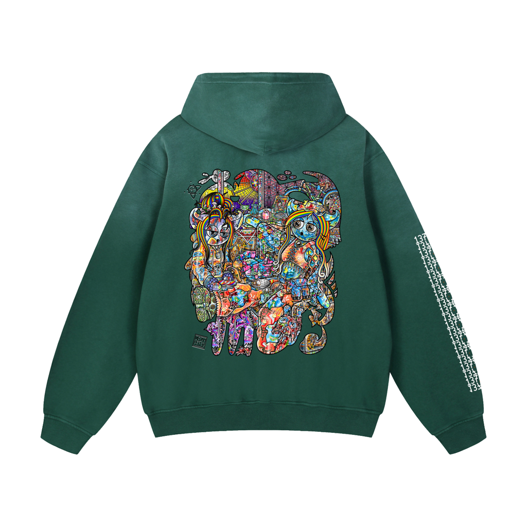 Feeling Ubiquitously Cyclical Karma - Heavyweight Sunfade Oversized Hoodie
