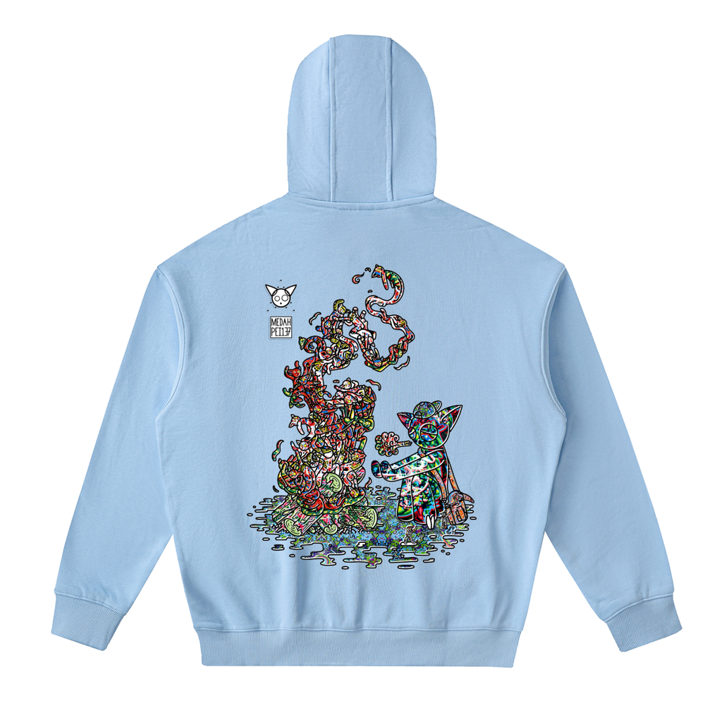 Warming The Gods - Drop-Shoulder Zip Up Hoodie