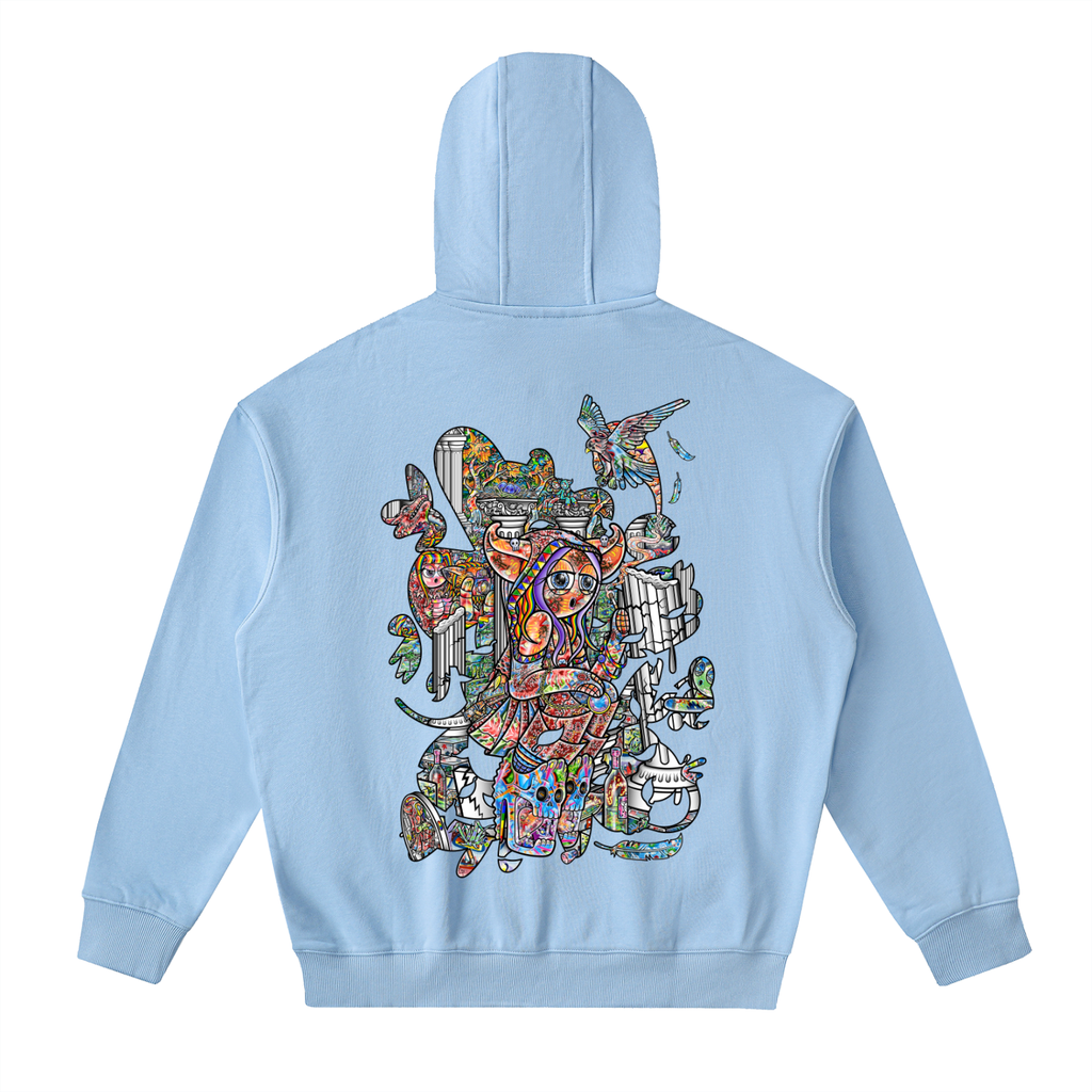 Pois In Ruins - Drop-Shoulder Zip Up Hoodie