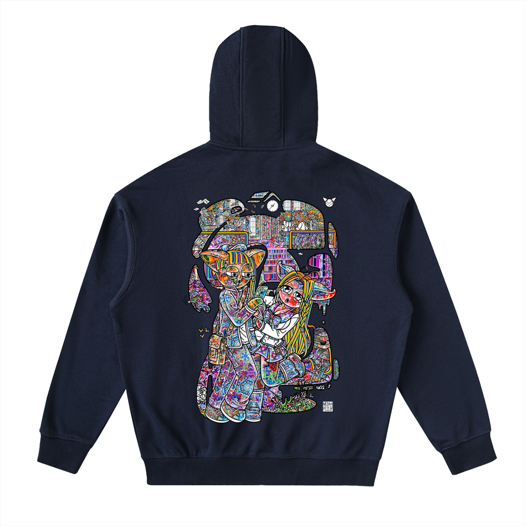 Slice Of Pei - Drop-Shoulder Zip Up Hoodie