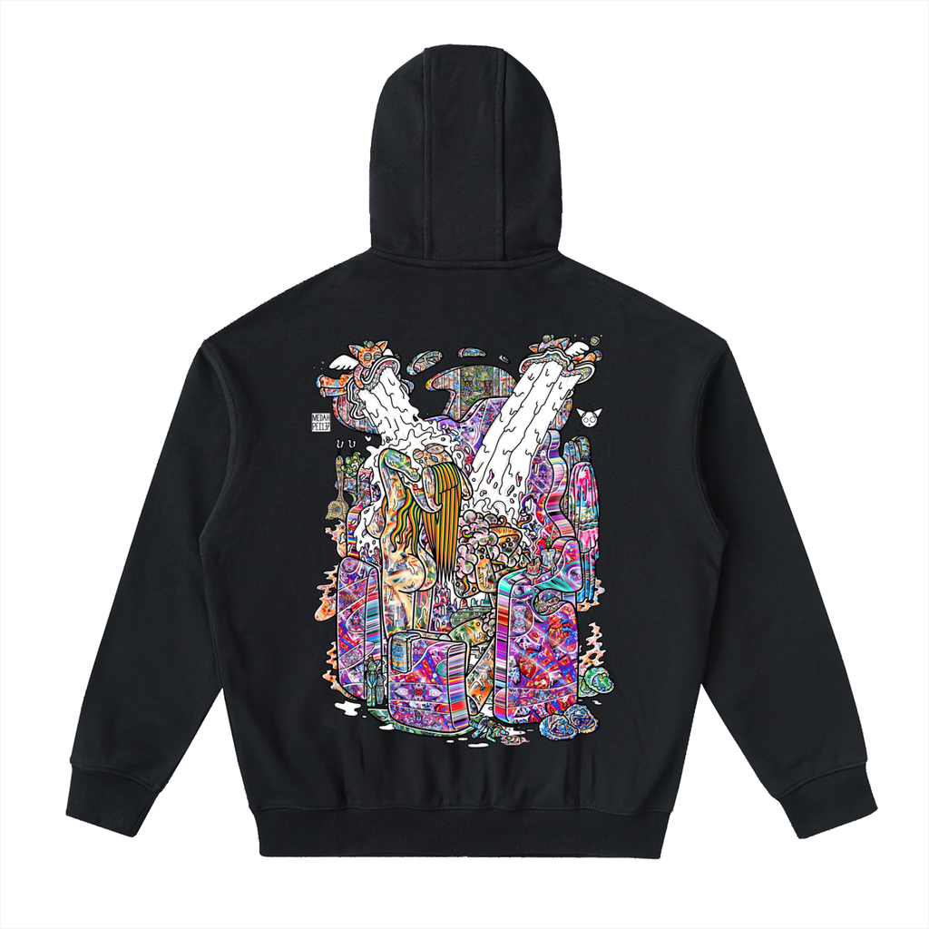 Shower Time - Drop-Shoulder Zip Up Hoodie