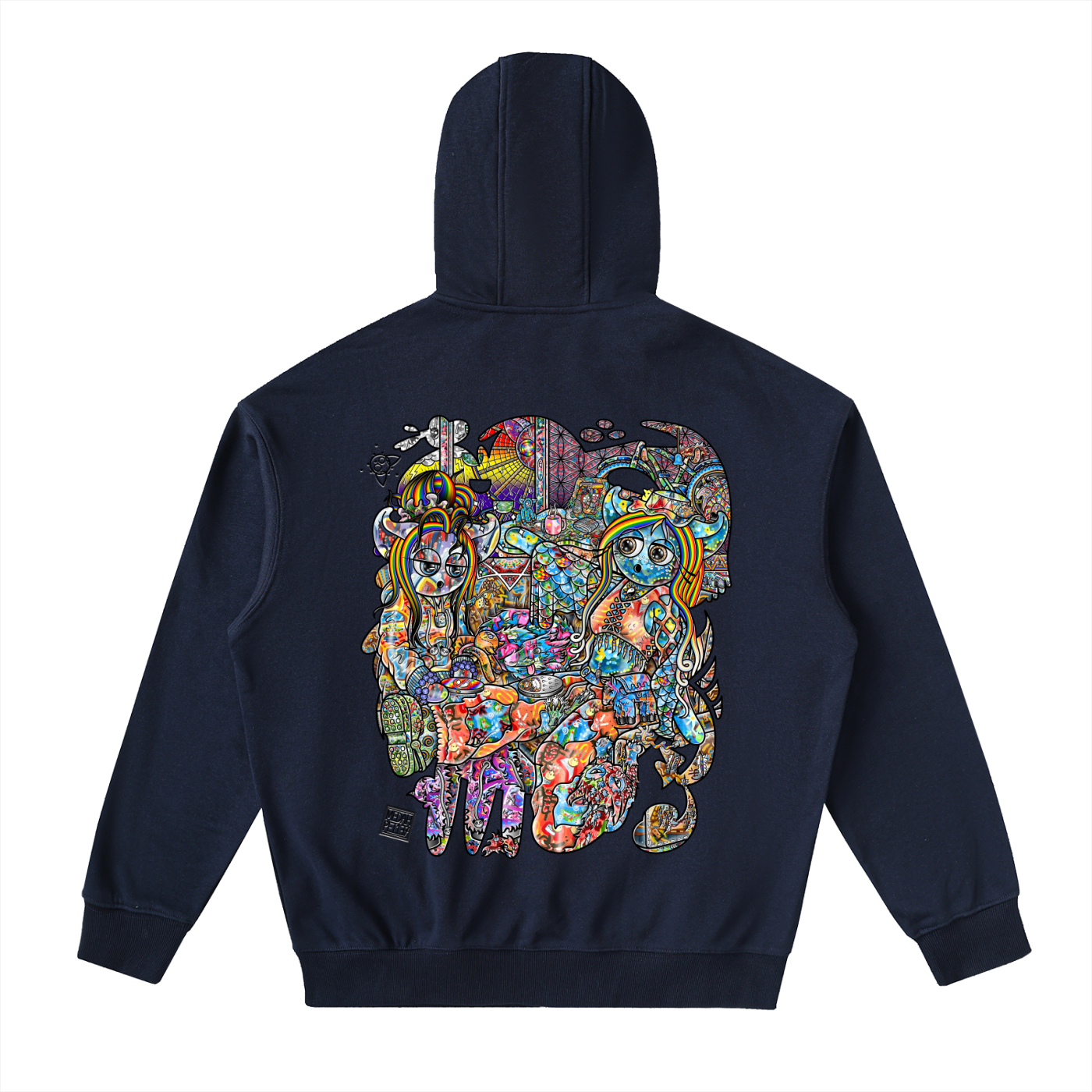 Feeling Ubiquitously Cyclical Karma - Drop-Shoulder Zip Up Hoodie