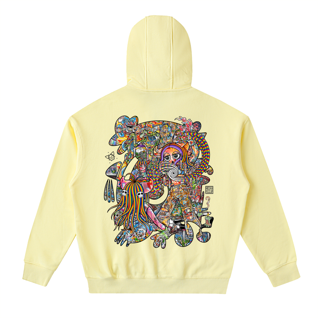 Light Enjoys Darkness - Drop-Shoulder Zip Up Hoodie