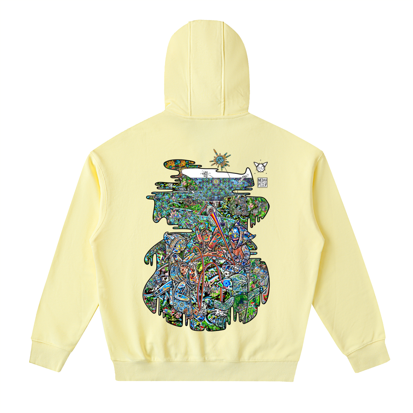 The Happy Circle - Drop-Shoulder Zip Up Hoodie