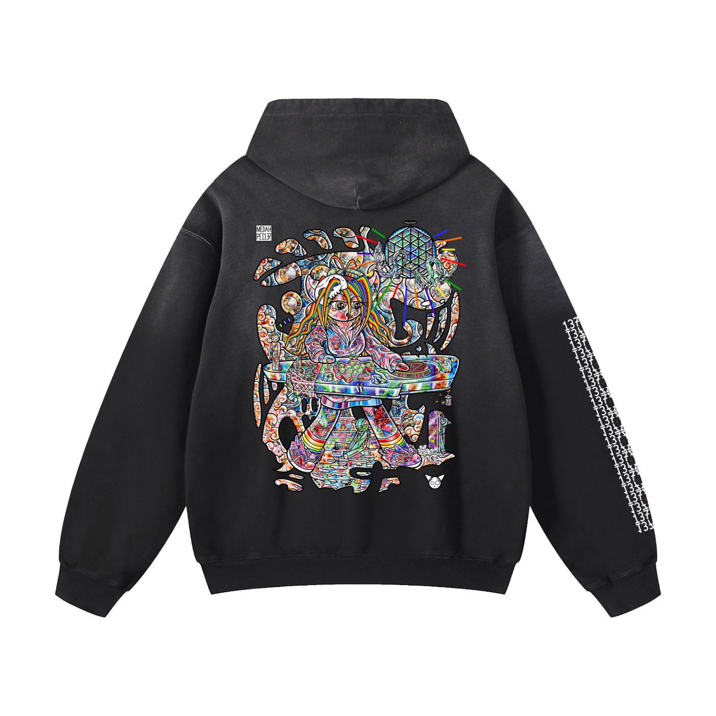 Pushing Buttons - Heavyweight Sunfade Oversized Hoodie