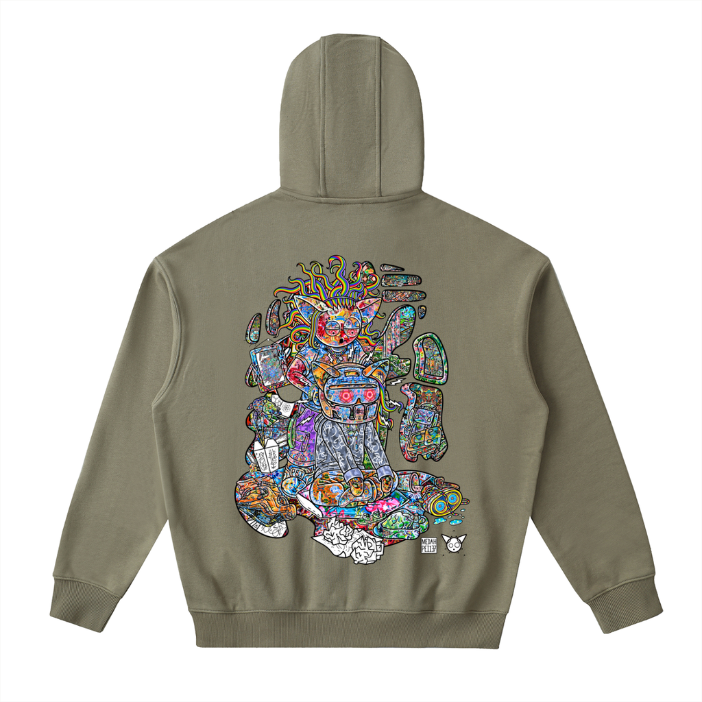 Where Your Helmet - Drop-Shoulder Zip Up Hoodie