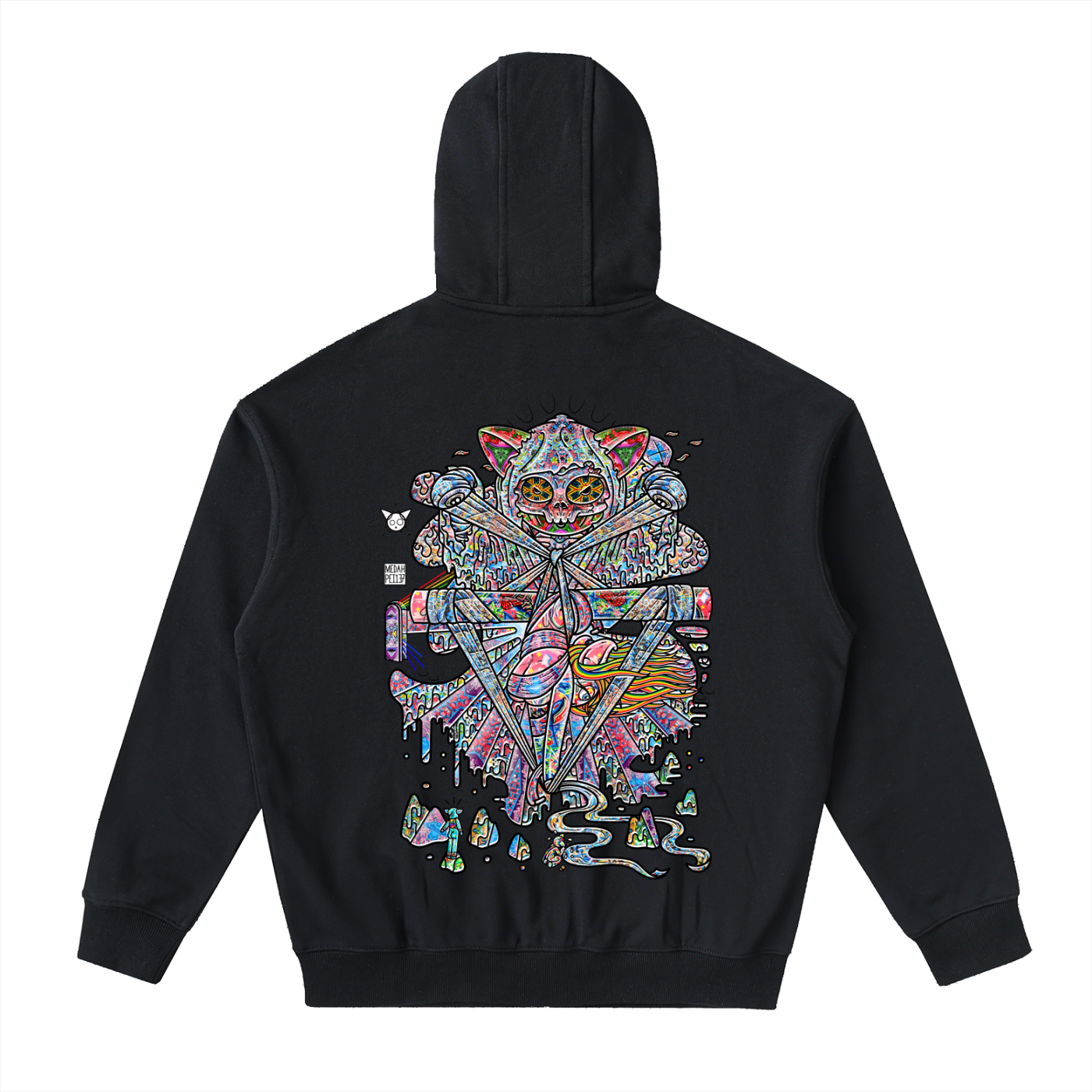 Balancing Negativity - Drop-Shoulder Zip Up Hoodie