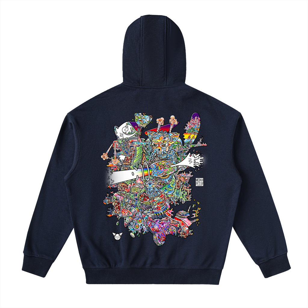 Non-Friendly Trolls - Drop-Shoulder Zip Up Hoodie