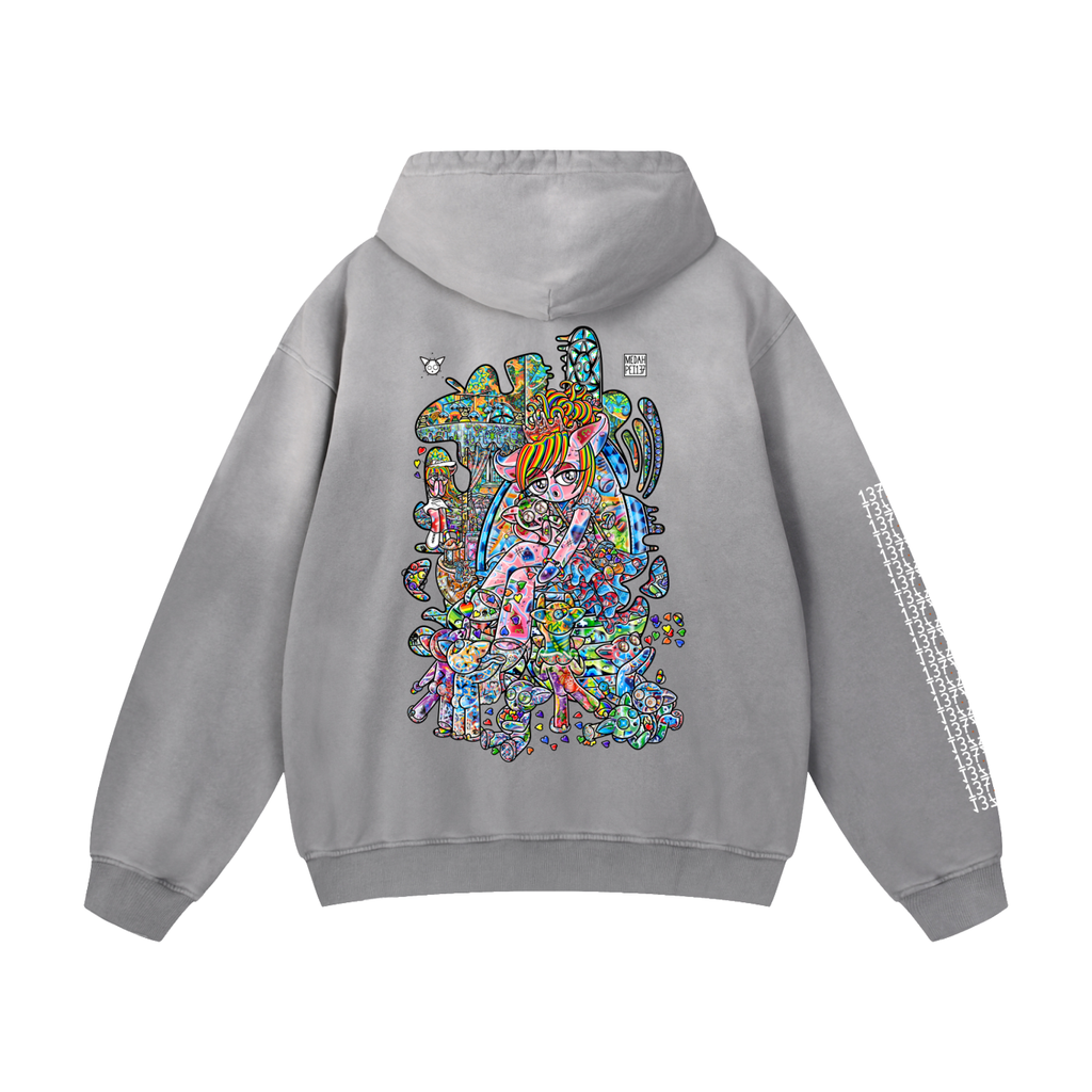 Sharing Is Caring - Heavyweight Sunfade Oversized Hoodie