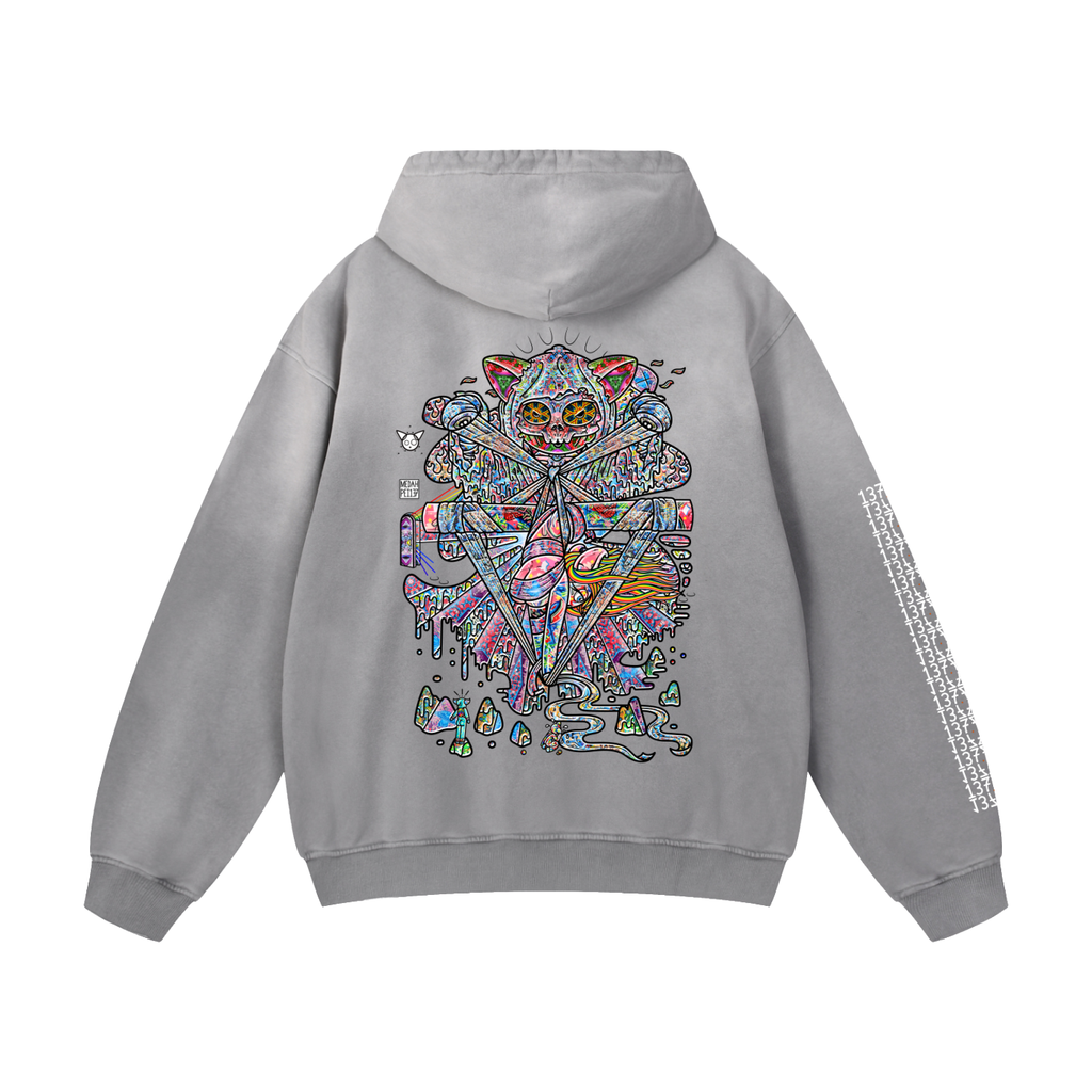 Balancing Negativity - Heavyweight Sunfade Oversized Hoodie