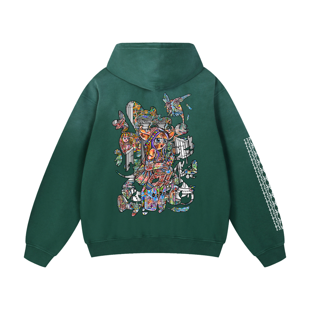 Pois In Ruins - Heavyweight Sunfade Oversized Hoodie