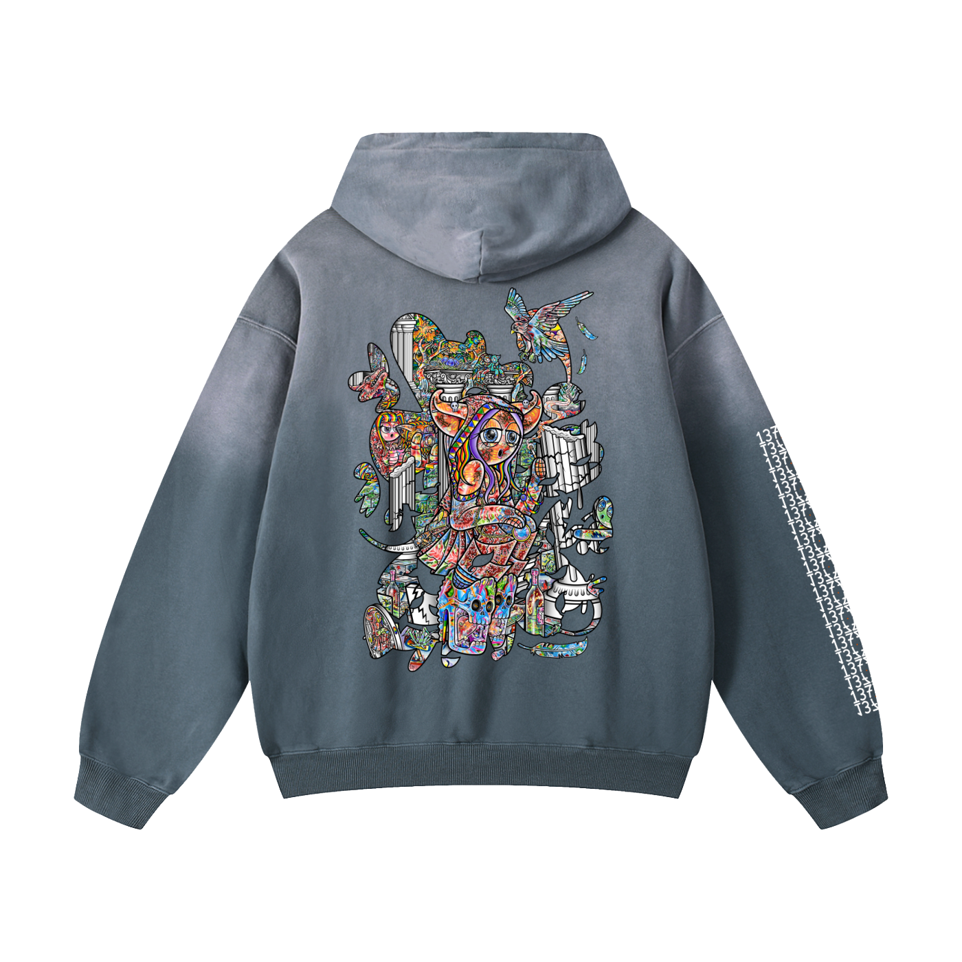 Pois In Ruins - Heavyweight Sunfade Oversized Hoodie