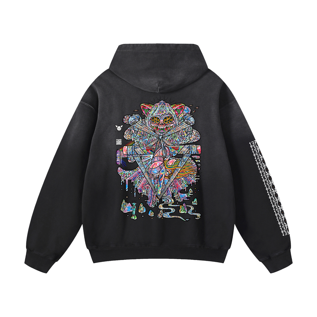 Balancing Negativity - Heavyweight Sunfade Oversized Hoodie