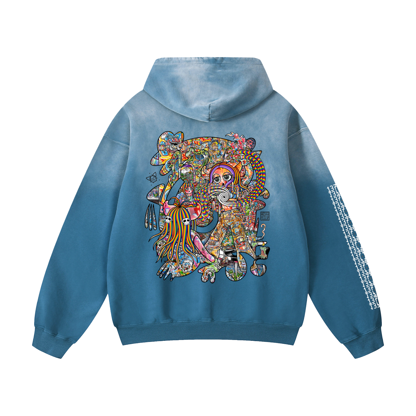 Light Enjoys Darkness - Heavyweight Sunfade Oversized Hoodie