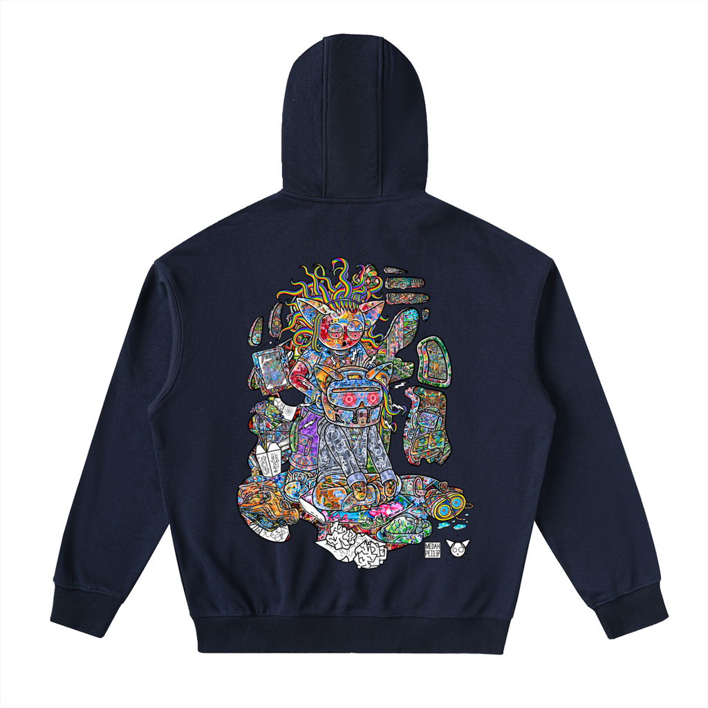 Where Your Helmet - Drop-Shoulder Zip Up Hoodie