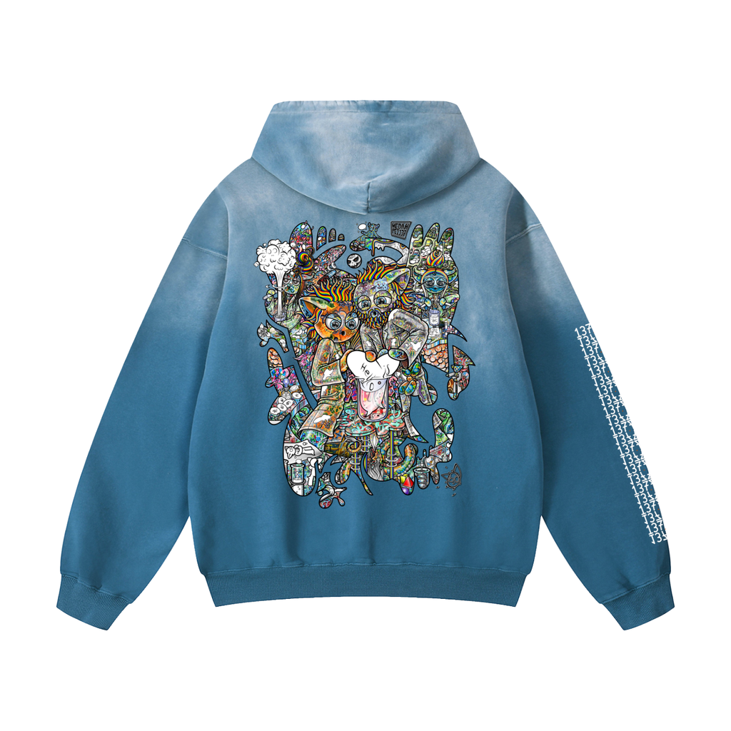 Combination Chatter- Heavyweight Sunfade Oversized Hoodie