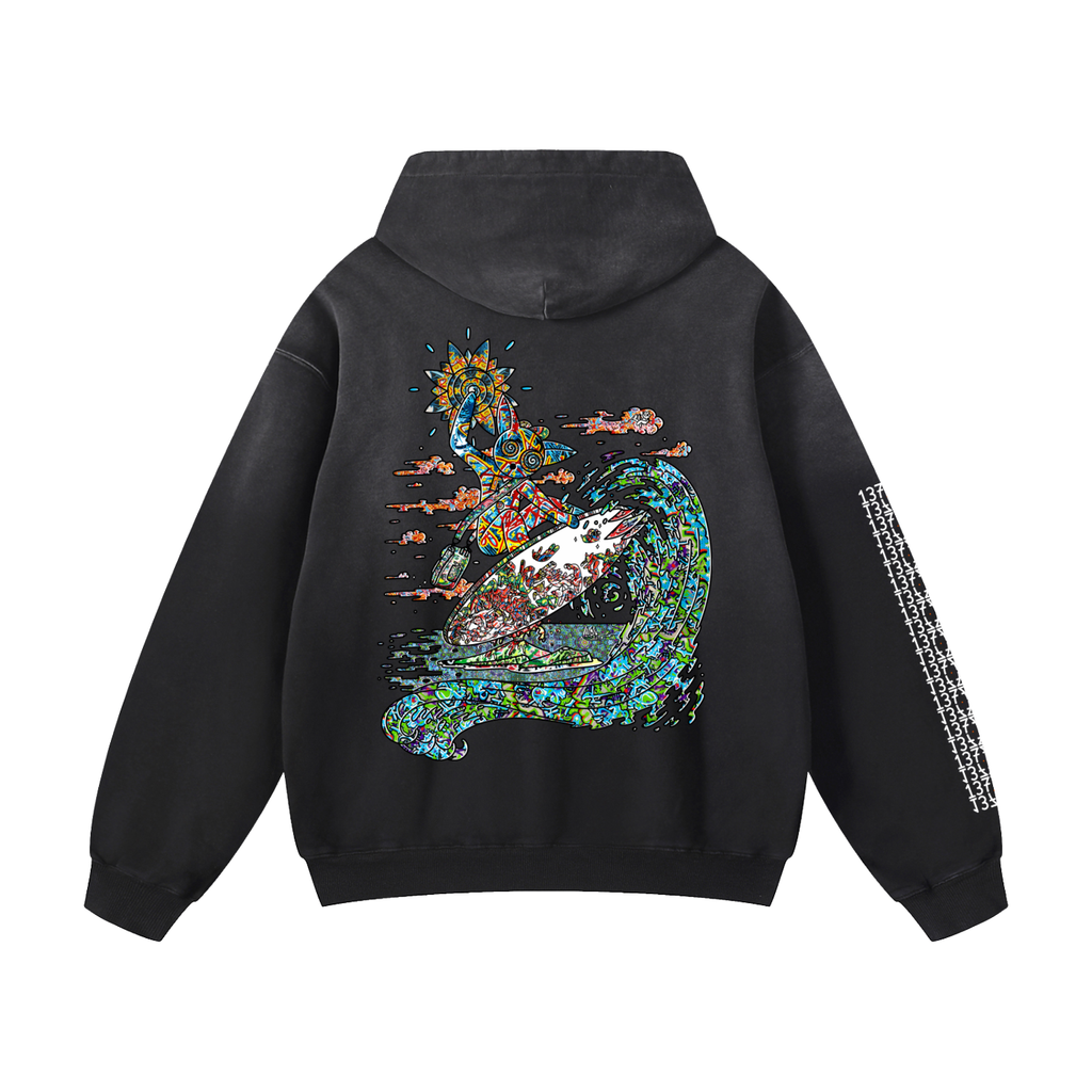 Spun On the Spin - Heavyweight Sunfade Oversized Hoodie